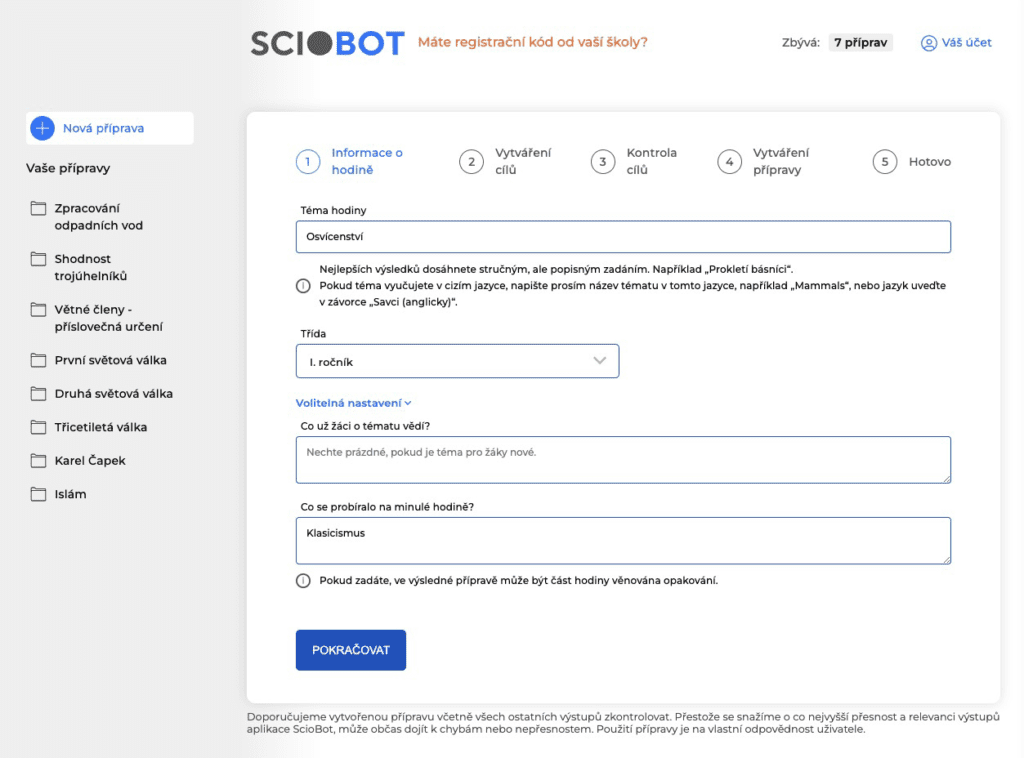 ai pro učitele, sciobot